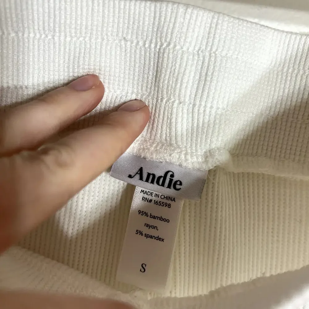 Andie White Waffle Knit Cropped Pants